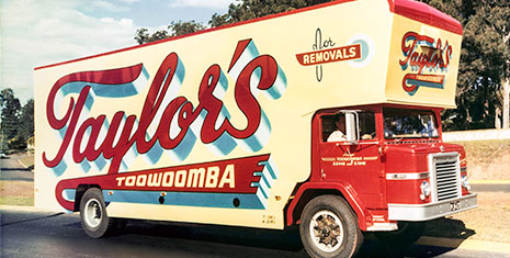 Taylor's Removalist Truck transporting things way back 1966